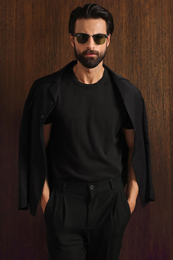 Black HQ Knitted T-shirt