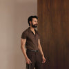 Premium Brown Viscose Lux Pleated Trouser