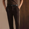 Premium Brown Viscose Lux Pleated Trouser