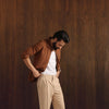 Premium Beige Viscose Lux Pleated Trouser