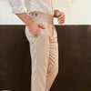 Beige Straight Fit Side Tab Trousers
