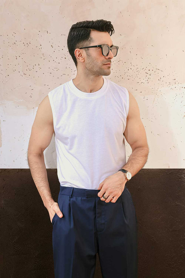 White Sleeveless Tank Top
