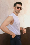 White Sleeveless Tank Top