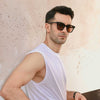 White Sleeveless Tank Top