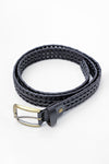 Black Braided Leather Belt