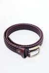 Burgundy Braided Leather Belt
