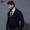 Navy Blue Buttoned Shawl Cardigan