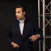 Navy Blue Double Breasted Wool Over Coat