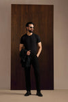 Premium Black Viscose Lux Pleated Trouser