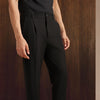 Premium Black Viscose Lux Pleated Trouser