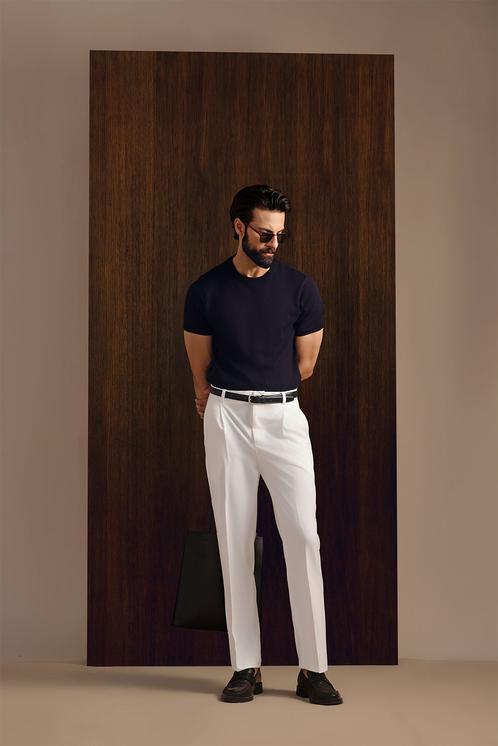 Premium White Viscose Lux Pleated Trouser