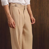 Beige Viscose Lux Wide-Leg Trouser with Front Buckle