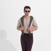 Brown Premium Elasticated Straight-Leg Trousers