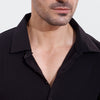 Black Jersey Long Placket Polo