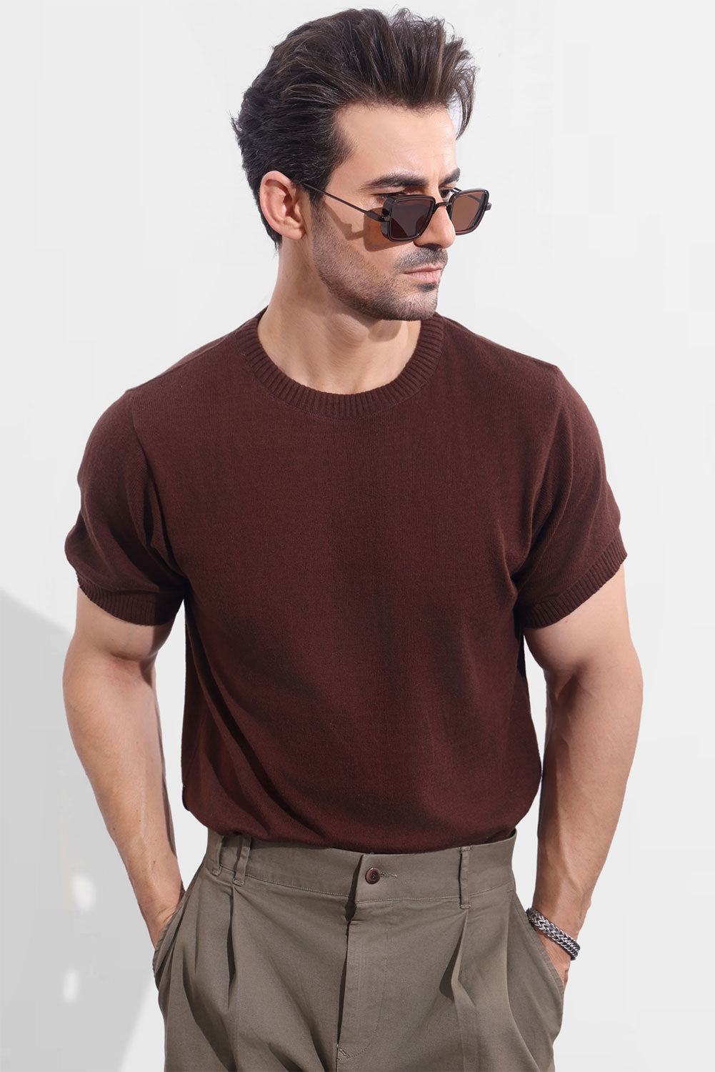 Brown HQ Knitted T-shirt