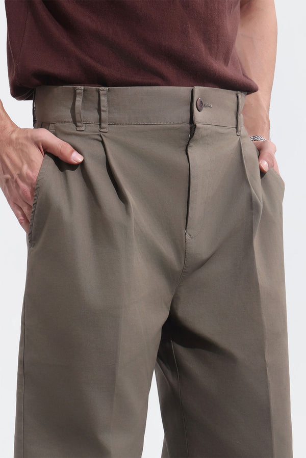 Earth Wide Leg Pleated Chinos