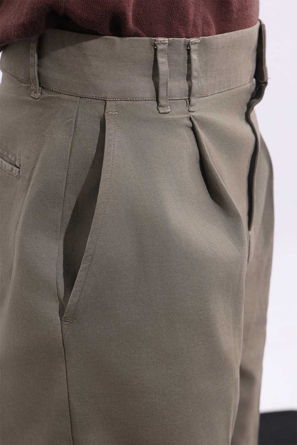 Earth Wide Leg Pleated Chinos