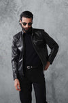 Black Faux Leather Racer Jacket