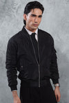Black Nylon Bomber Jacket