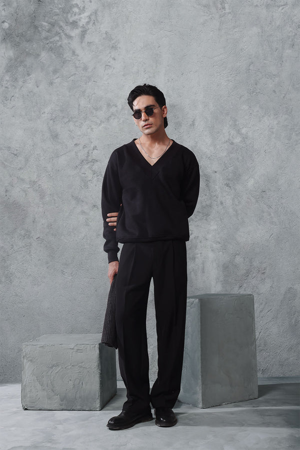 Deep V Neck Sweatshirt