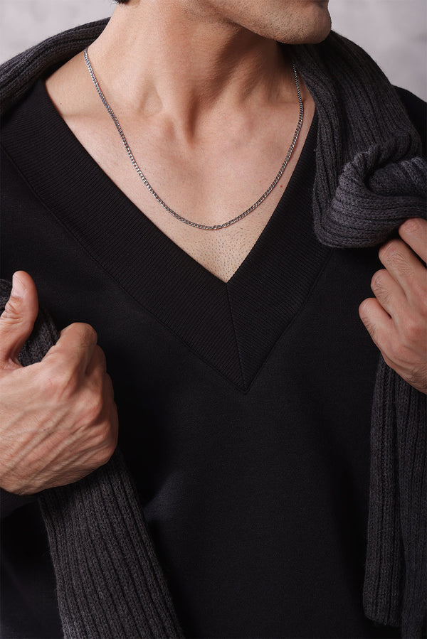 Deep V Neck Sweatshirt