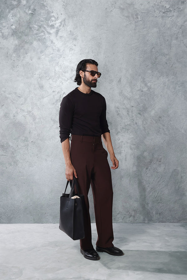 Black HQ Knitted Full Sleeves T-shirt