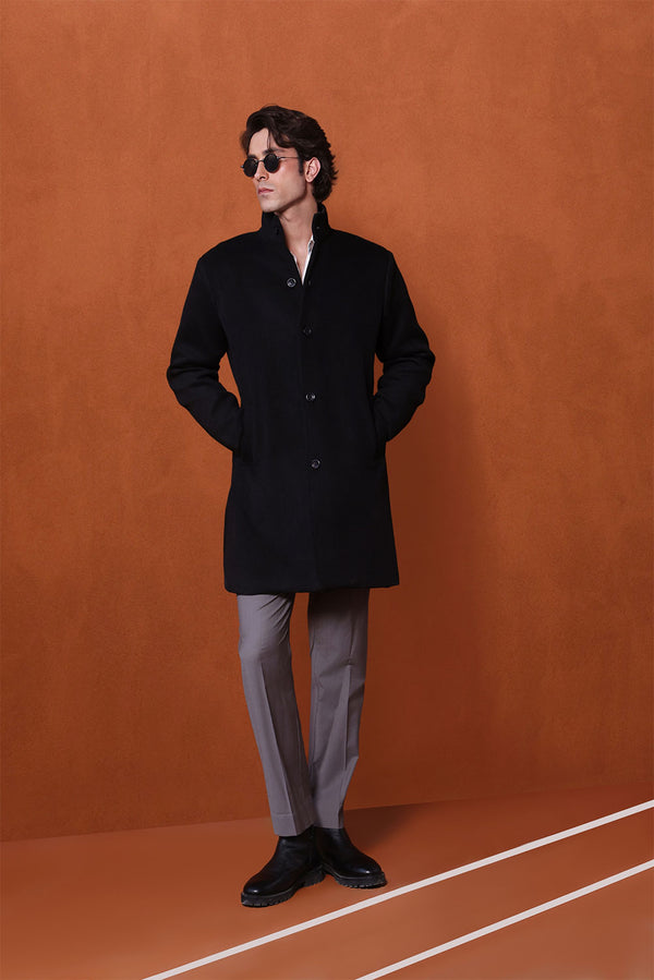 Wool Funnel Neck Coat