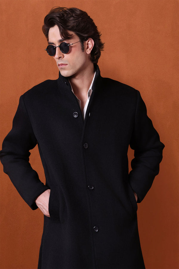 Wool Funnel Neck Coat