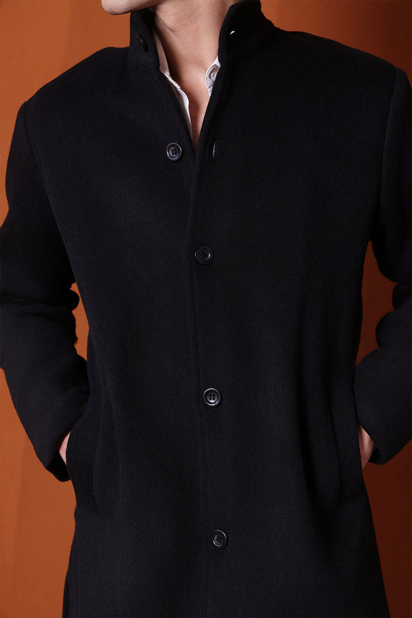 Wool Funnel Neck Coat