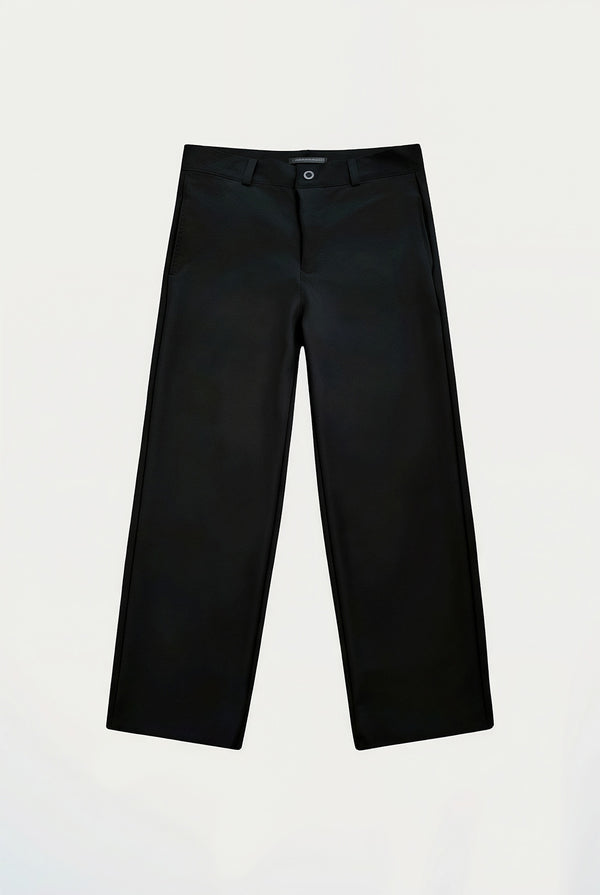 Premium Black Viscose Lux Wide Leg Trouser