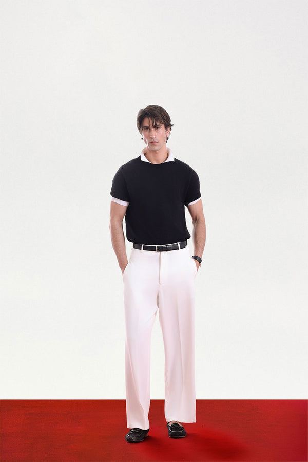 Premium White Viscose Lux Wide Leg Trouser