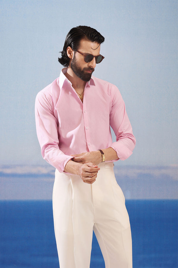 Premium White Viscose Onyx Straight Fit Trousers