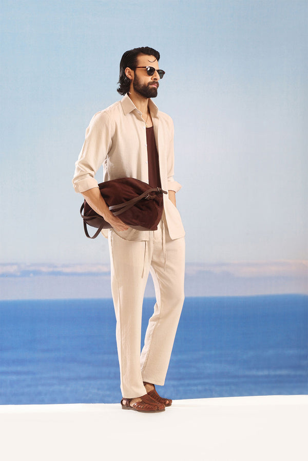 Premium Viscose Linen Beige Trousers