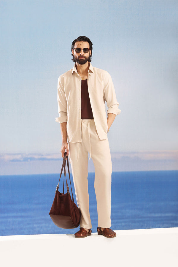 Premium Viscose Linen Beige Trousers