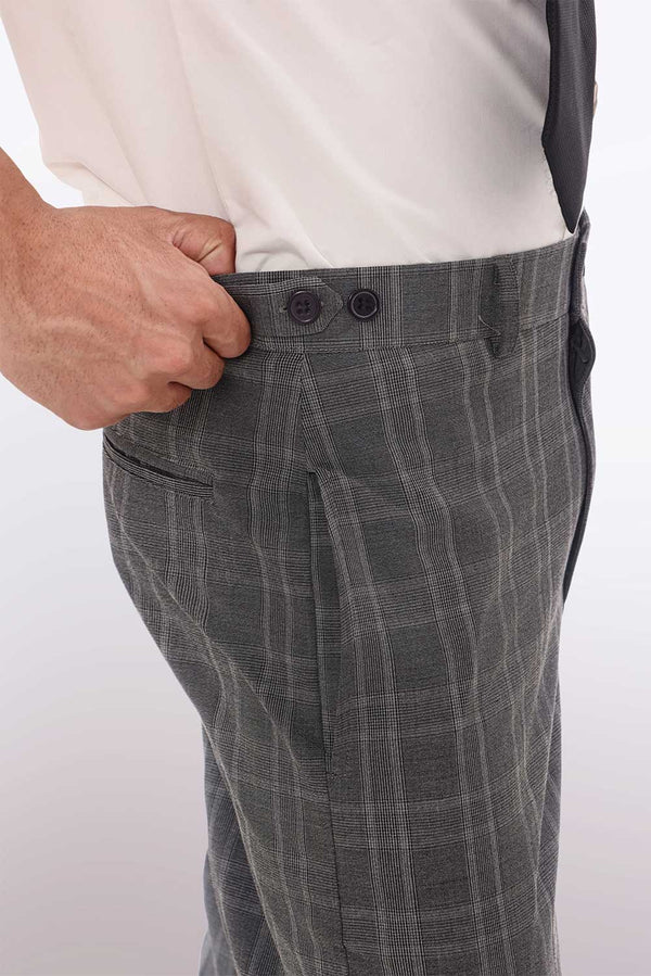 Grey Prince of Wales Check Suit Premium Trousers