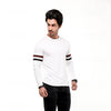 White Contrast Full Sleeve Stripe T-Shirt
