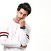 White Contrast Full Sleeve Stripe T-Shirt