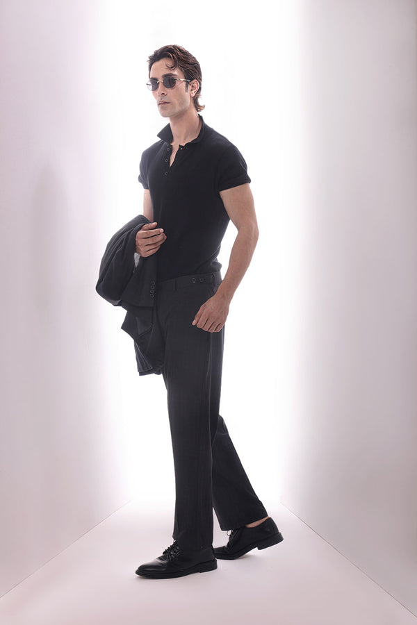 Charcoal Prince of Wales Check Suit Premium Trousers