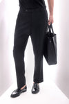 Black Hand Tailored Premium Pinstripe Trousers