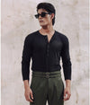 Black Five Button Henley