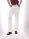 White Soft Cotton Bootcut Trousers