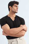 Black Bordeaux V-Neck T-shirt