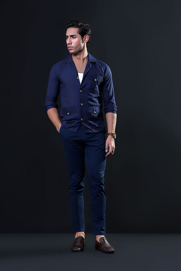 Navy Blue Safari Shirt