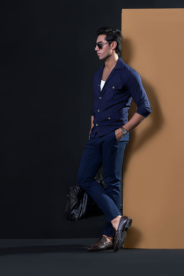 Navy Blue Safari Shirt