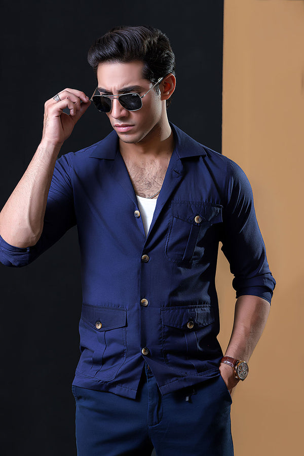Navy Blue Safari Shirt