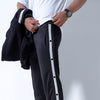 Black Side Tape Popper Tricot Joggers