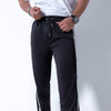 Black Side Tape Popper Tricot Joggers