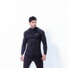 Black Muscle Fit Long Sleeve Running T-shirt With 1/4 Zip