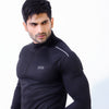 Black Muscle Fit Long Sleeve Running T-shirt With 1/4 Zip
