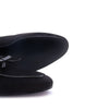 Super Low Black Bow Tie Suede Loafer